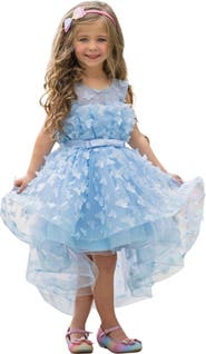 Mia Belle Girls Girls When Dreams Come True Blue Butterfly Dress