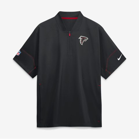 Men's Nike Black Atlanta Falcons Sideline Short Sleeve Quarter-Zip Coaches Jacket