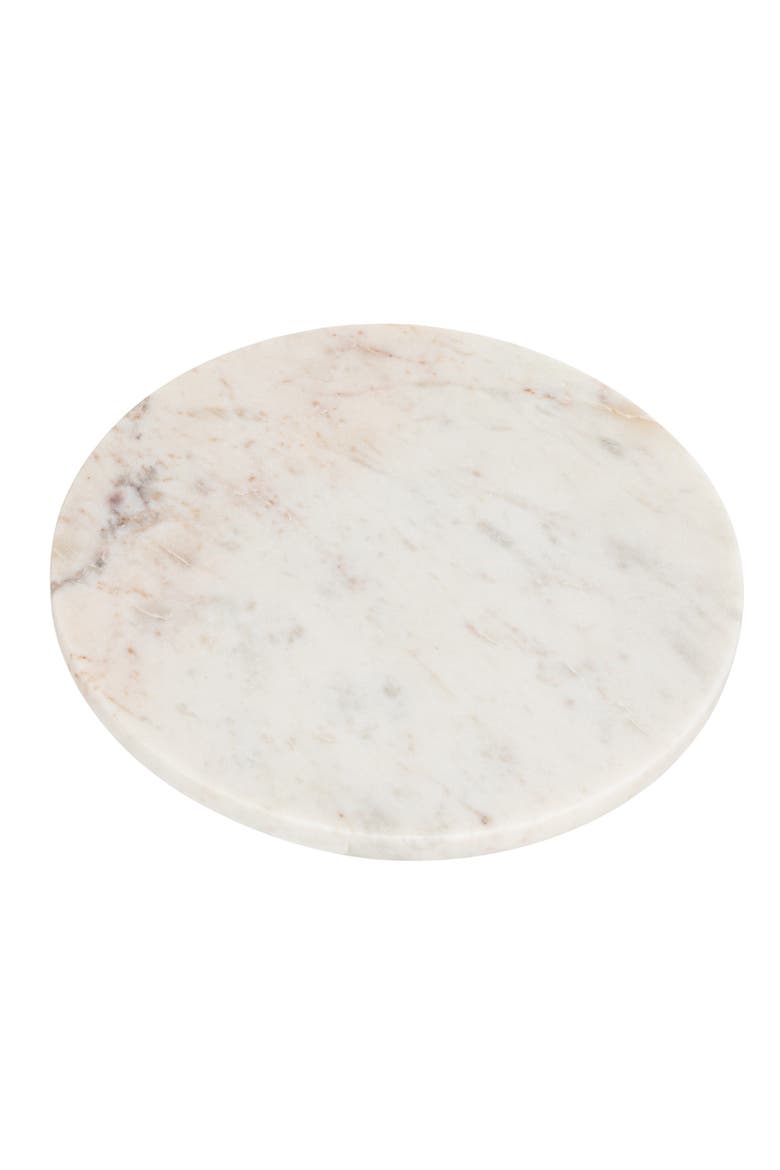 Large Round Marble Charcuterie or Cutting Board, White, Main, color, White