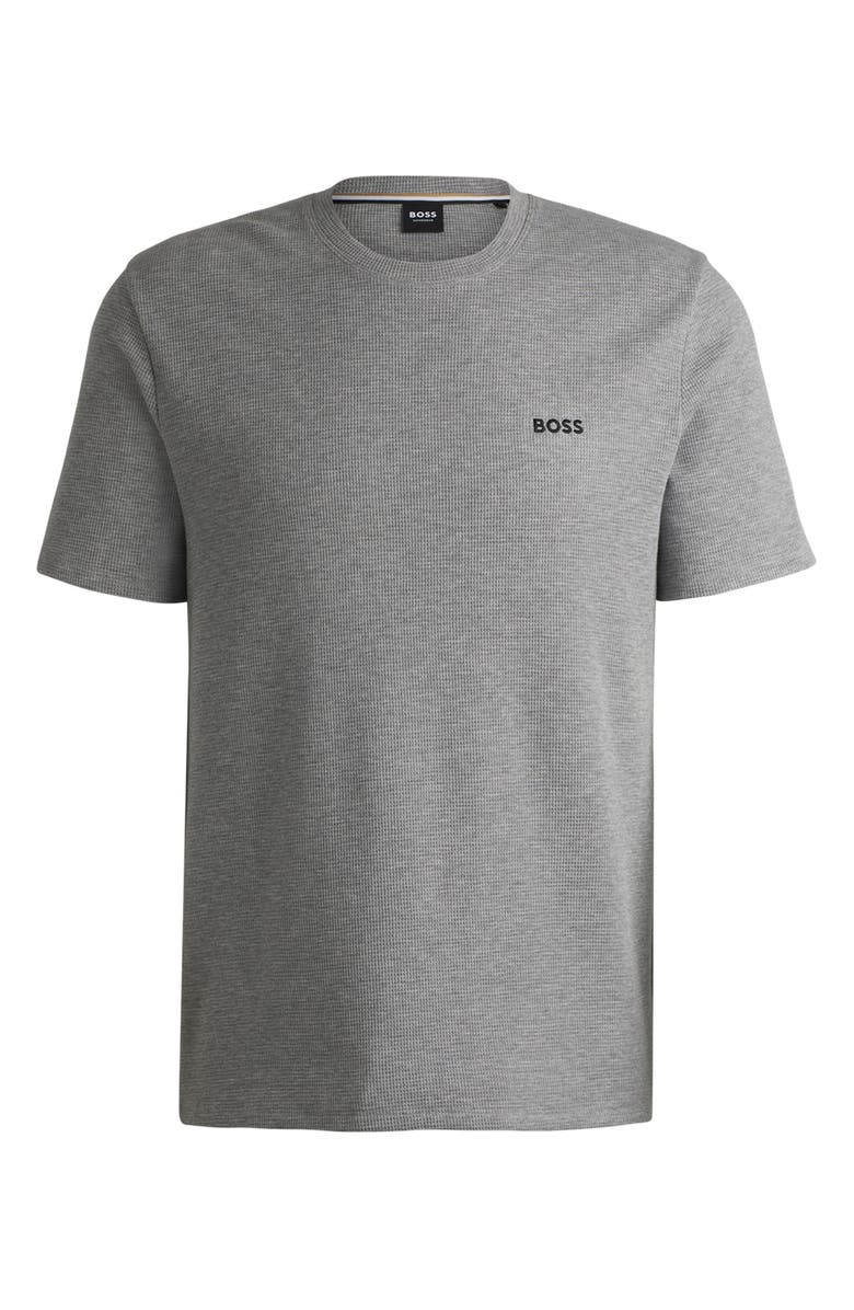 BOSS Waffle Knit Lounge T-Shirt, Alternate, color, Medium Grey