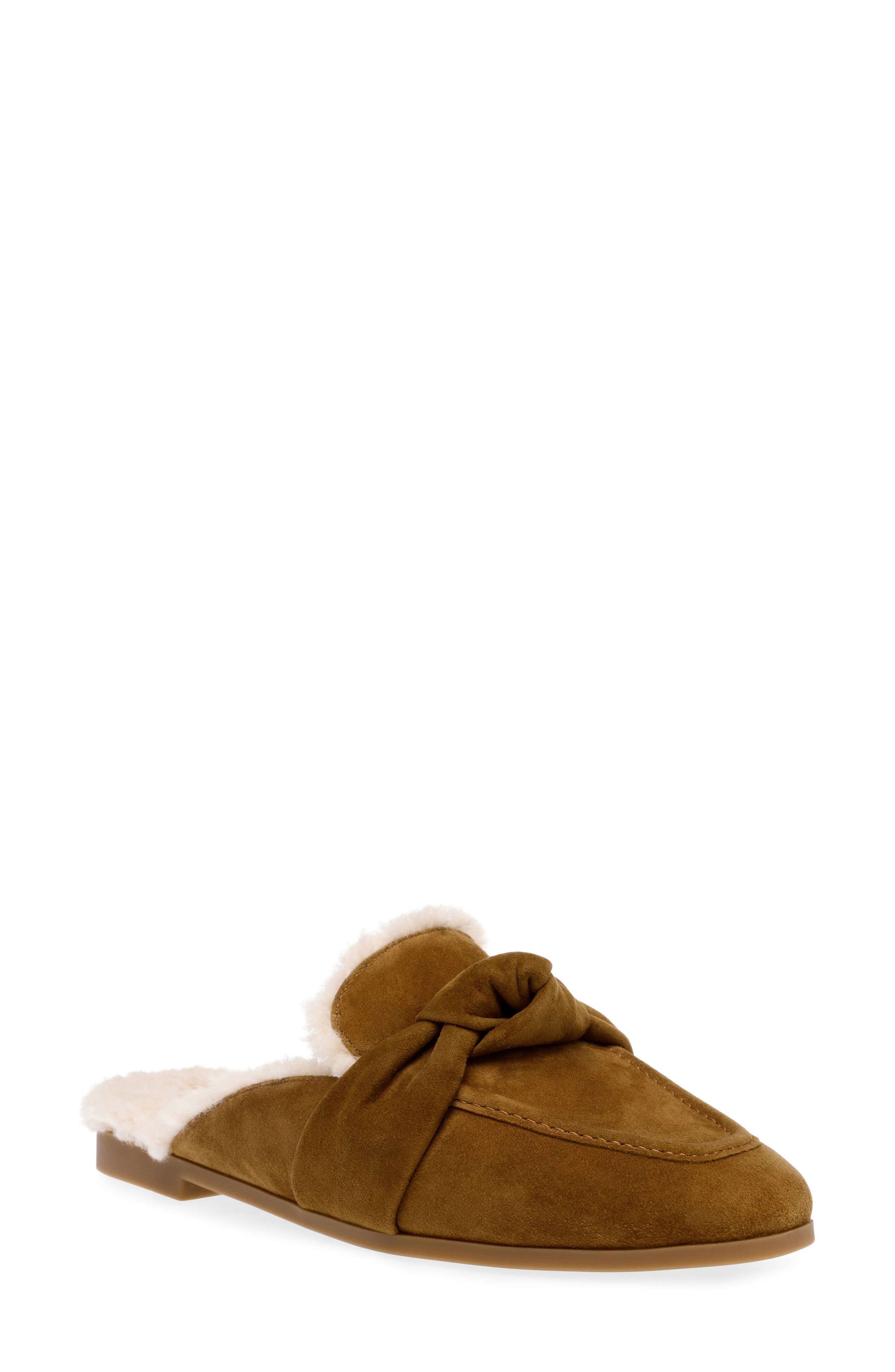 Chart Genuine Shearling Mule, Main, color, COGNAC SUEDE