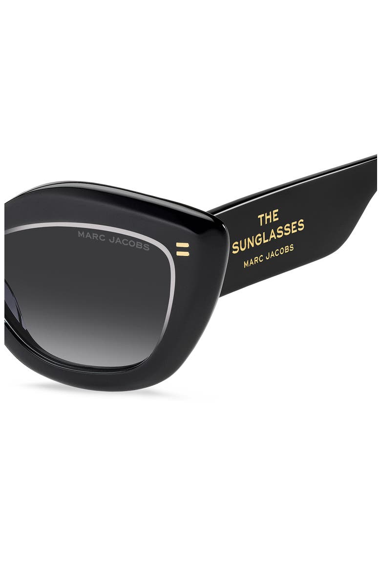 52mm Cat Eye Sunglasses, Alternate, color, CRYSTAL BLACK/ DARK GREY
