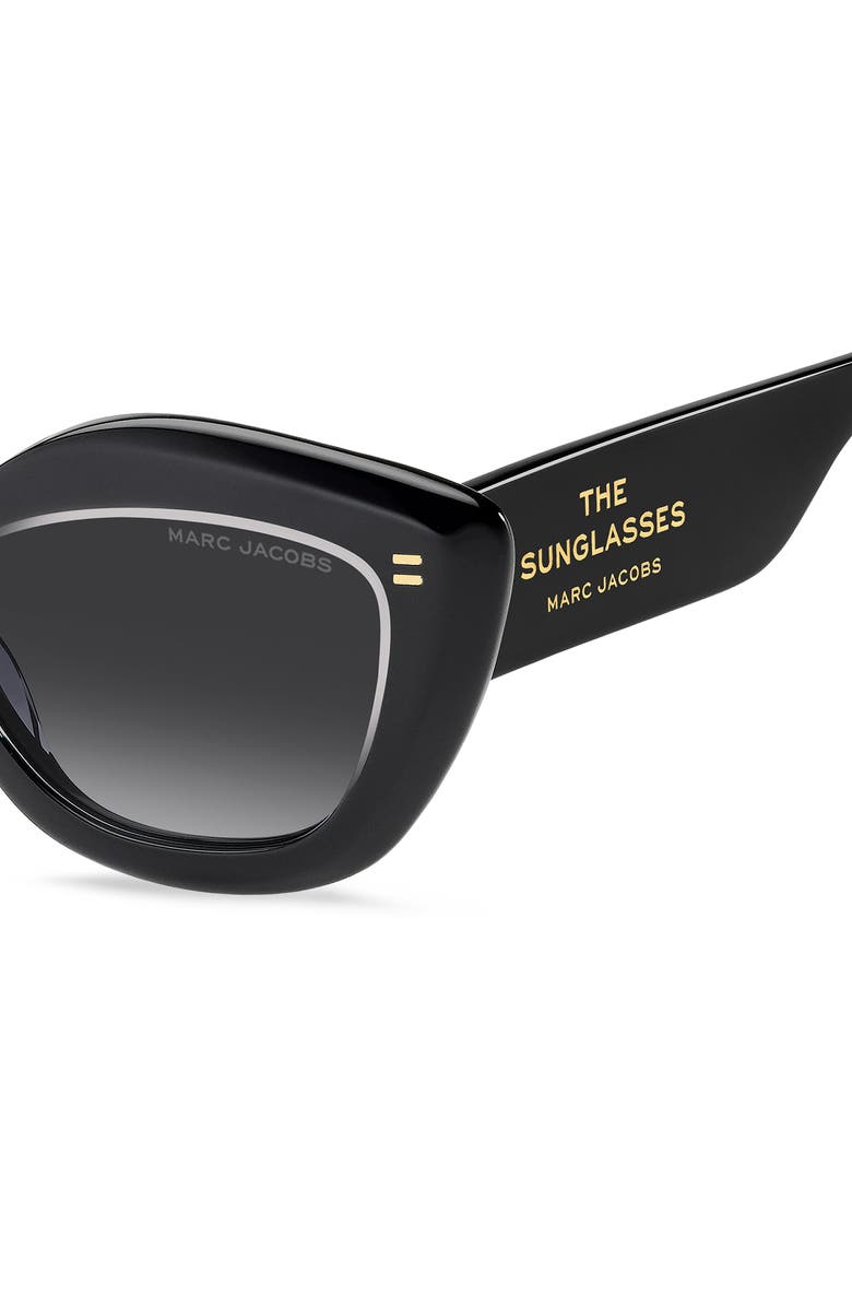 Marc Jacobs 52mm Cat Eye Sunglasses, Alternate, color, Crystal Black/ Dark Grey