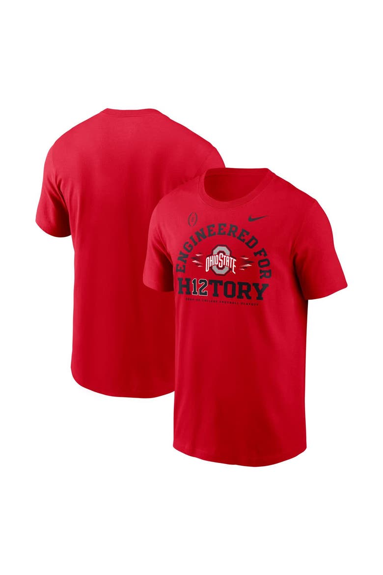 Men's Nike Scarlet Ohio State Buckeyes 2024 College Football Playoff Engineered for History T-Shirt, Alternate, color, Scarlet