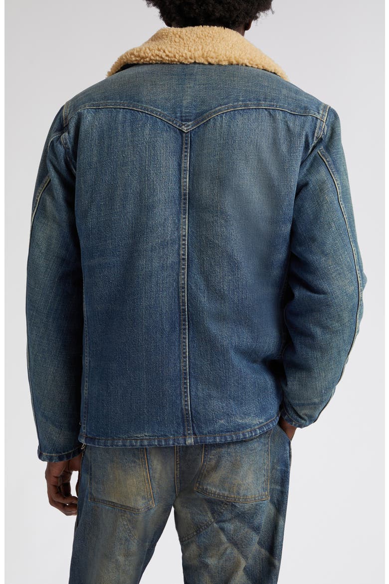 Hitching Faux Shearling Lined Denim Jacket, Alternate, color, HITCHING WASH