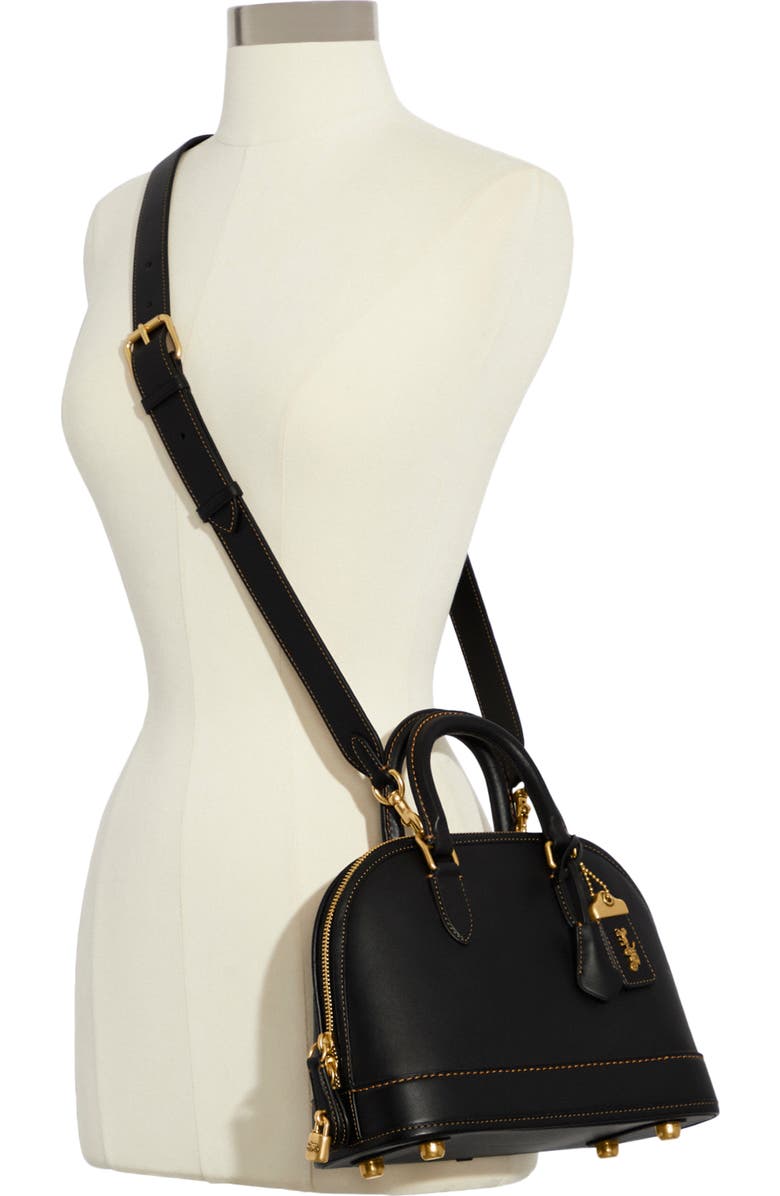 COACH Leather Domed Satchel, Alternate, color,