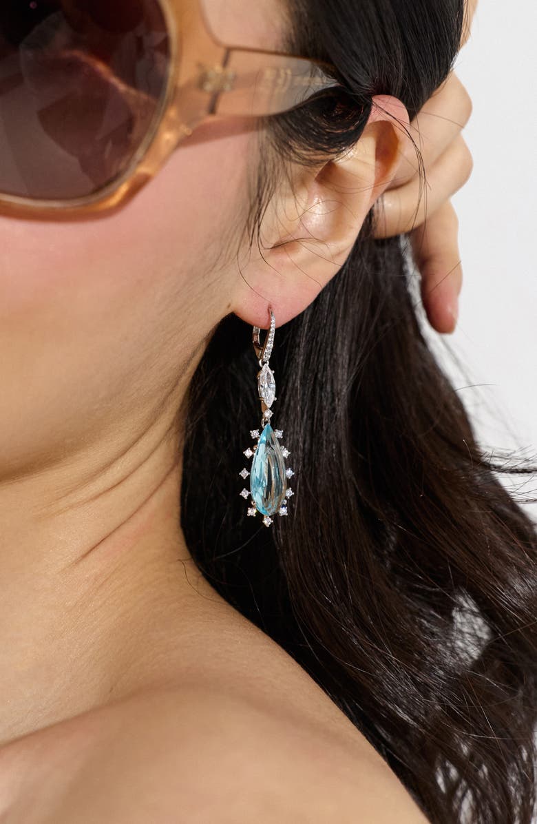 Nadri Mojito Cubic Zirconia Drop Earrings, Alternate, color, Rhodium