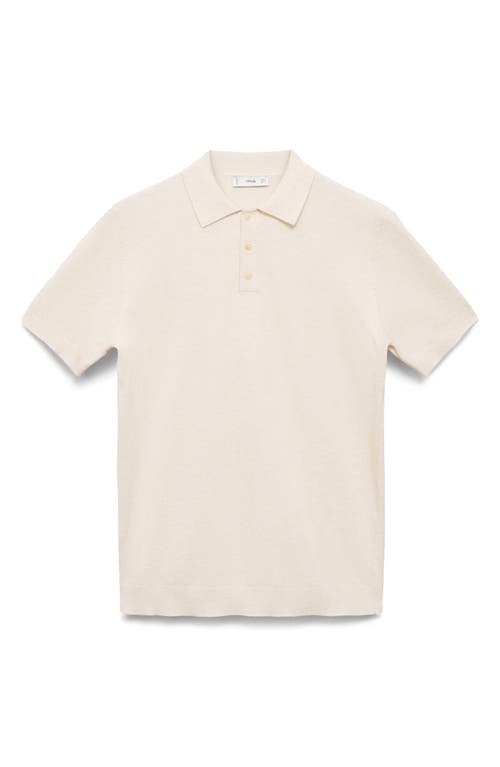 Mango Slim Fit Polo In Ivory White
