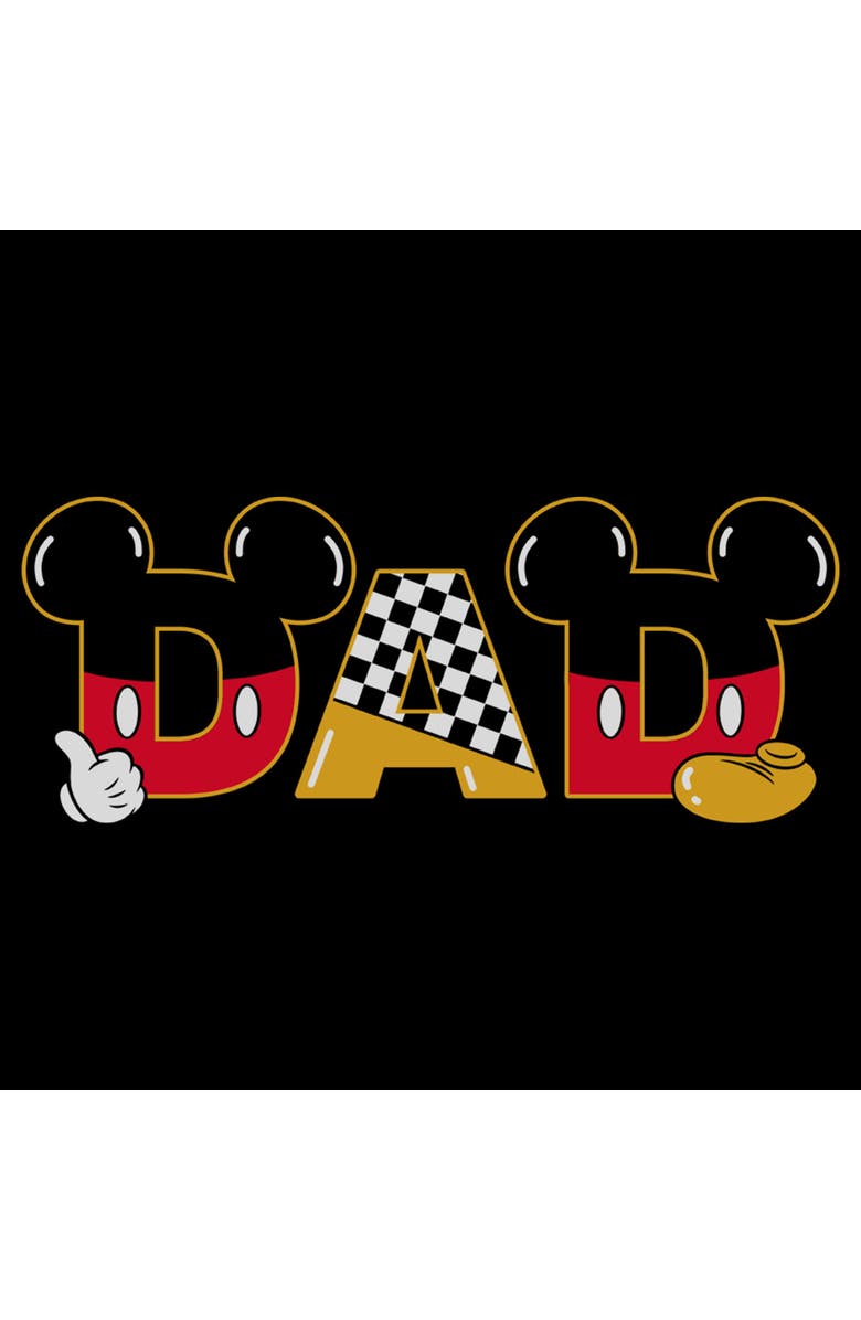 Mickey & Friends Men's Mickey & Friends Dad Mice Pattern Graphic T-Shirt, Alternate, color, Black