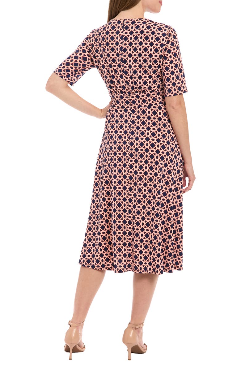 London Times Banded Waist Midi Dress, Alternate, color,