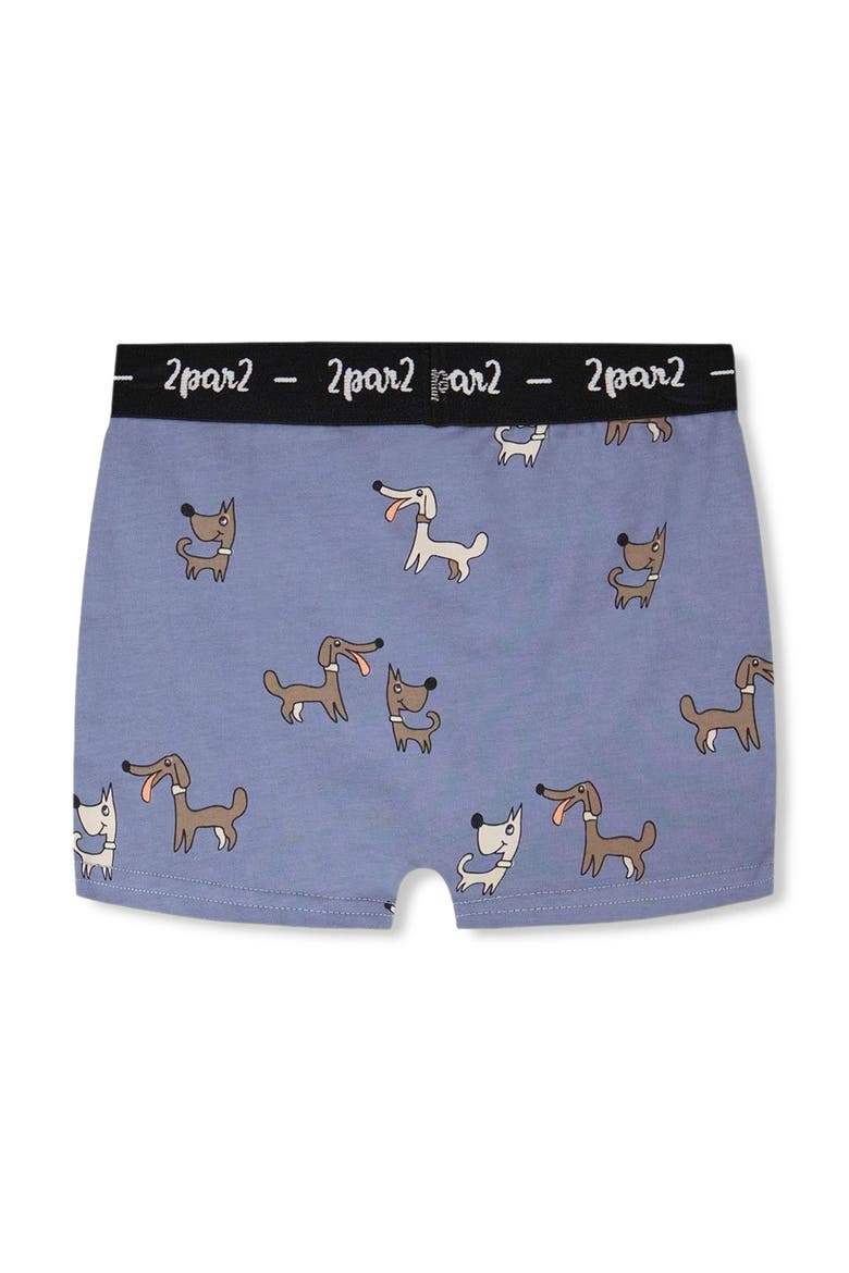 Organic Cotton Dog Elastic Waist Boxer, Alternate, color, Blue Printed Dogs