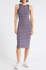 Madden Girl Stripe Sleeveless Midi Dress
