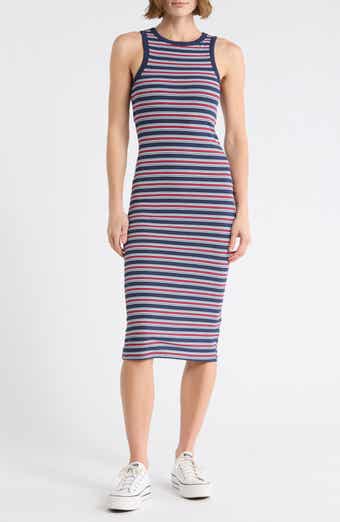 Madden Girl Stripe Sleeveless Midi Dress