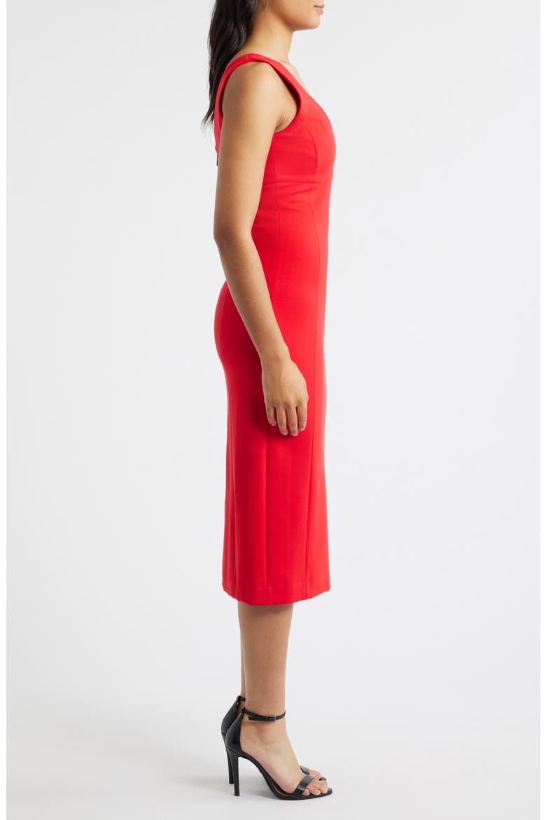 SPANXshape™ Ponte V-Neck Sleeveless Midi Dress, Alternate, color, SPANX RED