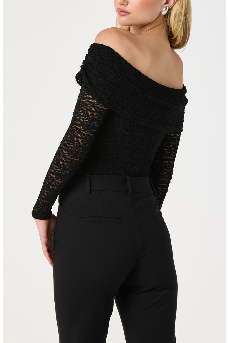 Off the Shoulder Lace Top, Alternate, color, BLACK