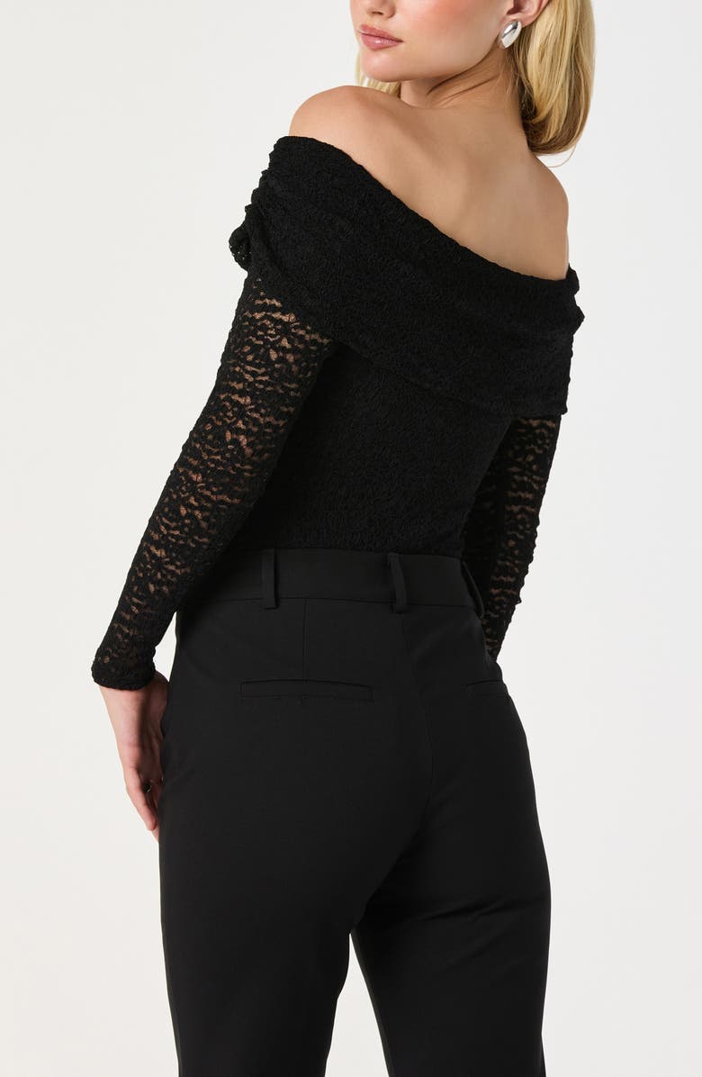 ASTR the Label Off the Shoulder Lace Top, Alternate, color, Black