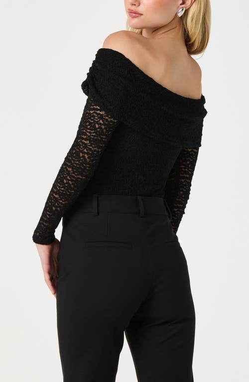 Astr The Label Off The Shoulder Lace Top In Black