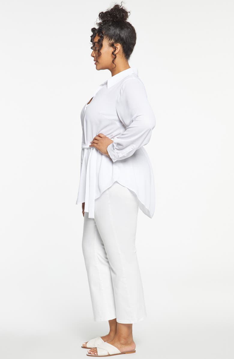 NYDJ Belted Tunic Blouse, Alternate, color, Optic White