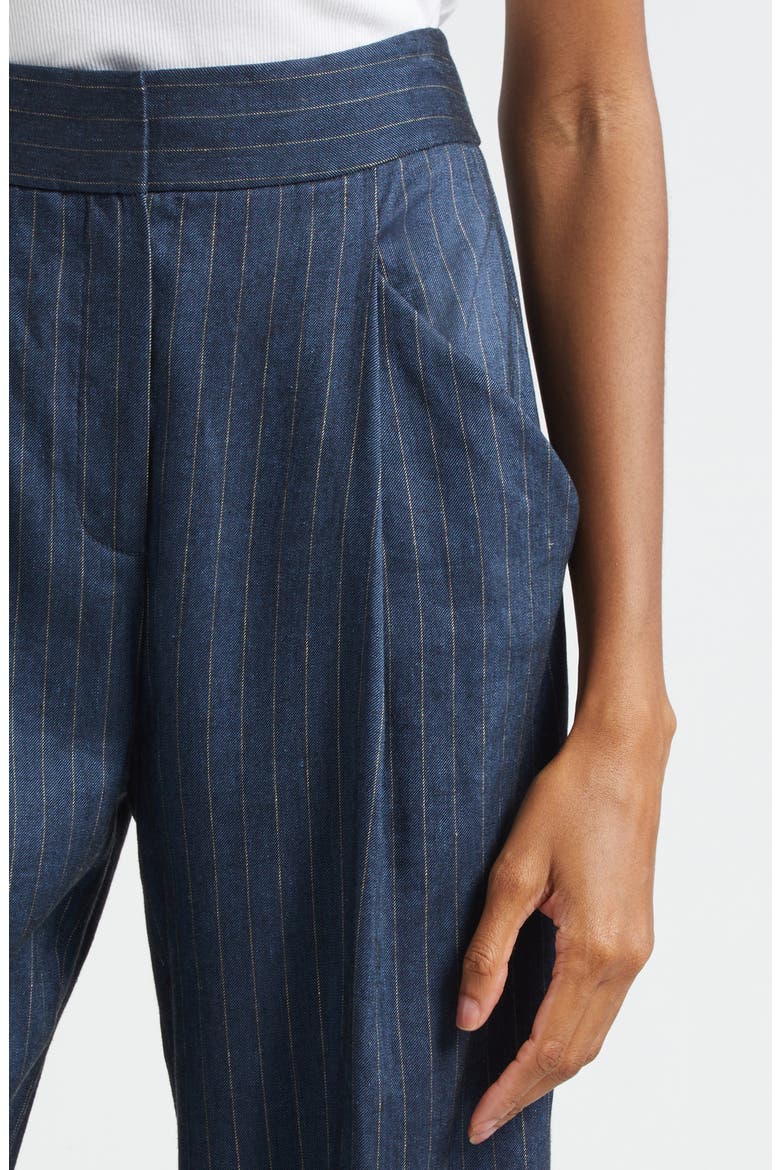 Rimini Pinstripe Linen Blend Wide Leg Pants, Alternate, color, BLUE DOVE