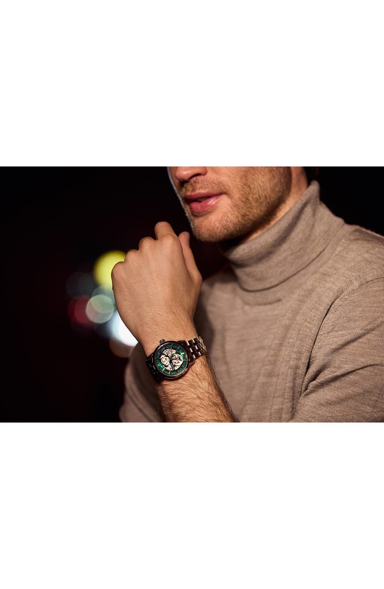 BULOVA Sutton Skeleton Automatic Bracelet Watch, 40mm, Alternate, color,