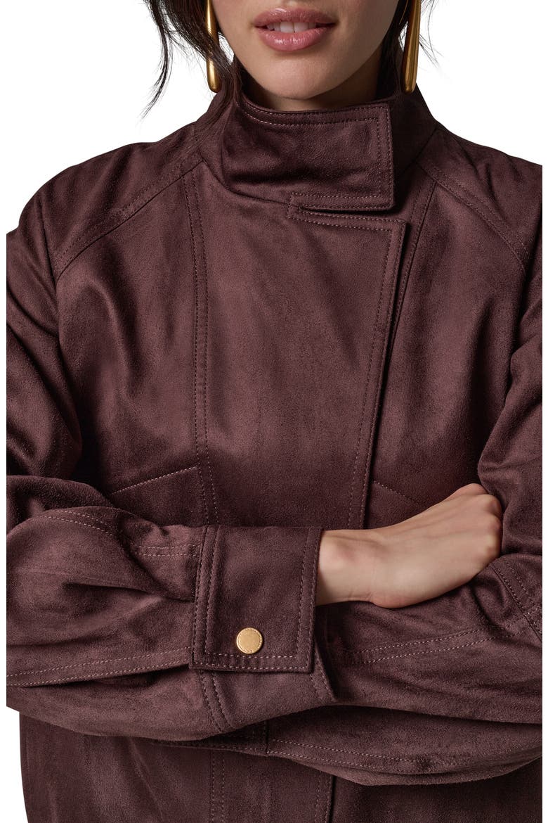 Faux Suede Zip Front Jacket, Alternate, color, ESPRESSO