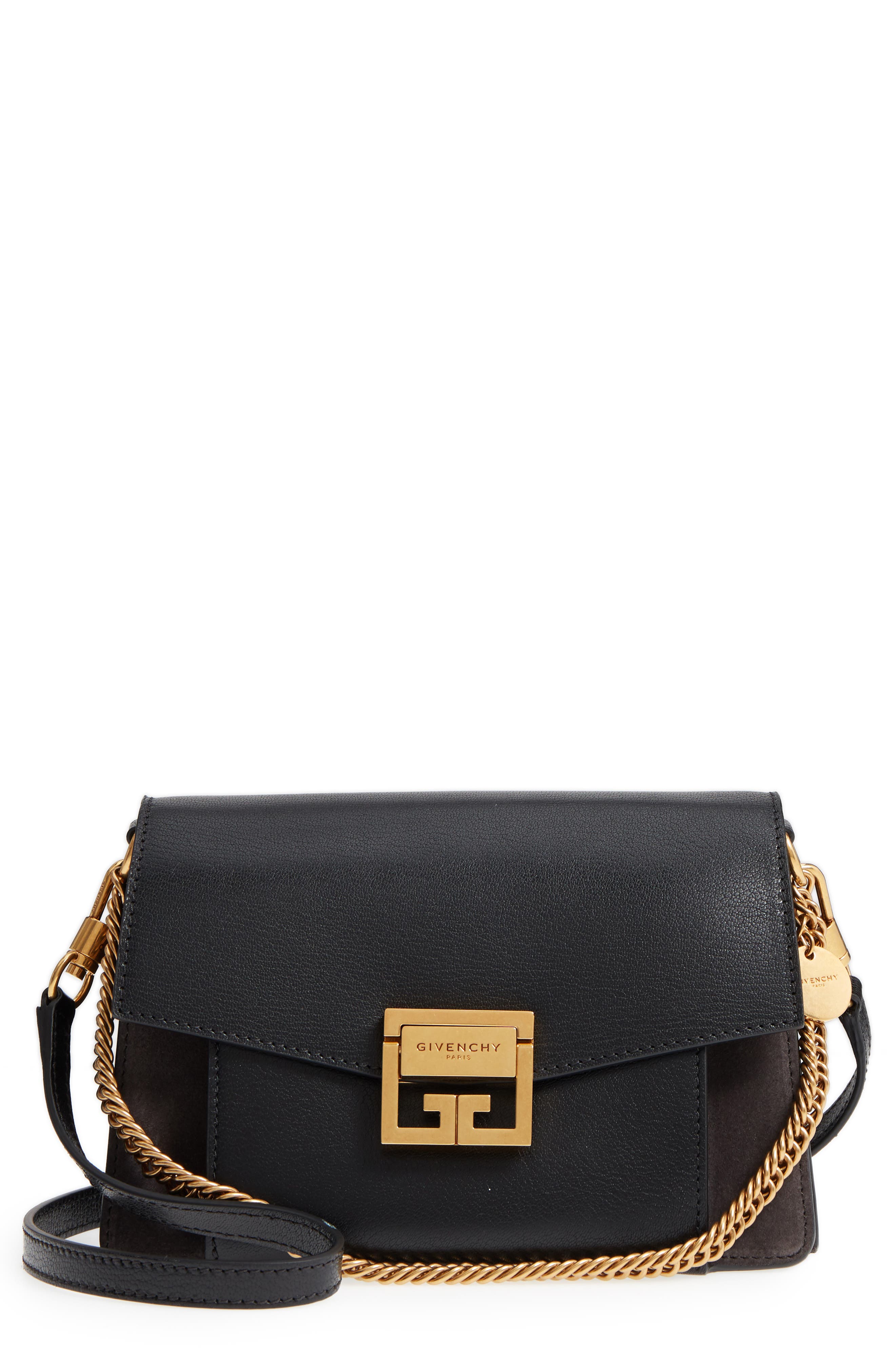 Givenchy Small GV3 Leather & Suede Crossbody Bag, Main, color, 