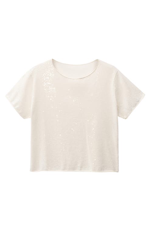 Mango Sequin Short Sleeve Sweater