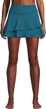 Lands' End High Waisted Tulip Hem Swim Skort