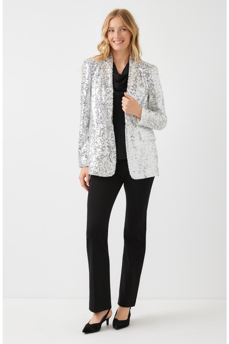 Sequin Blazer, Alternate, color, SILVER