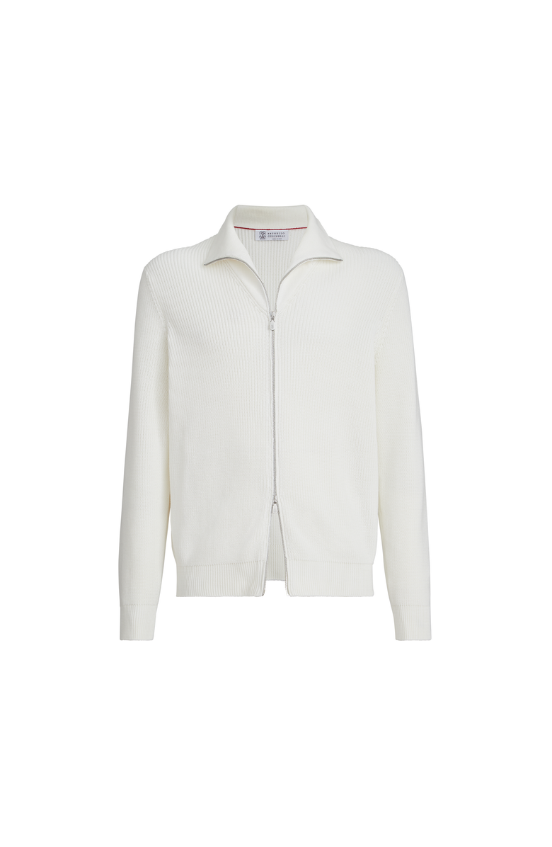 Brunello Cucinelli Half English Rib knit cardigan, Alternate, color, Panama