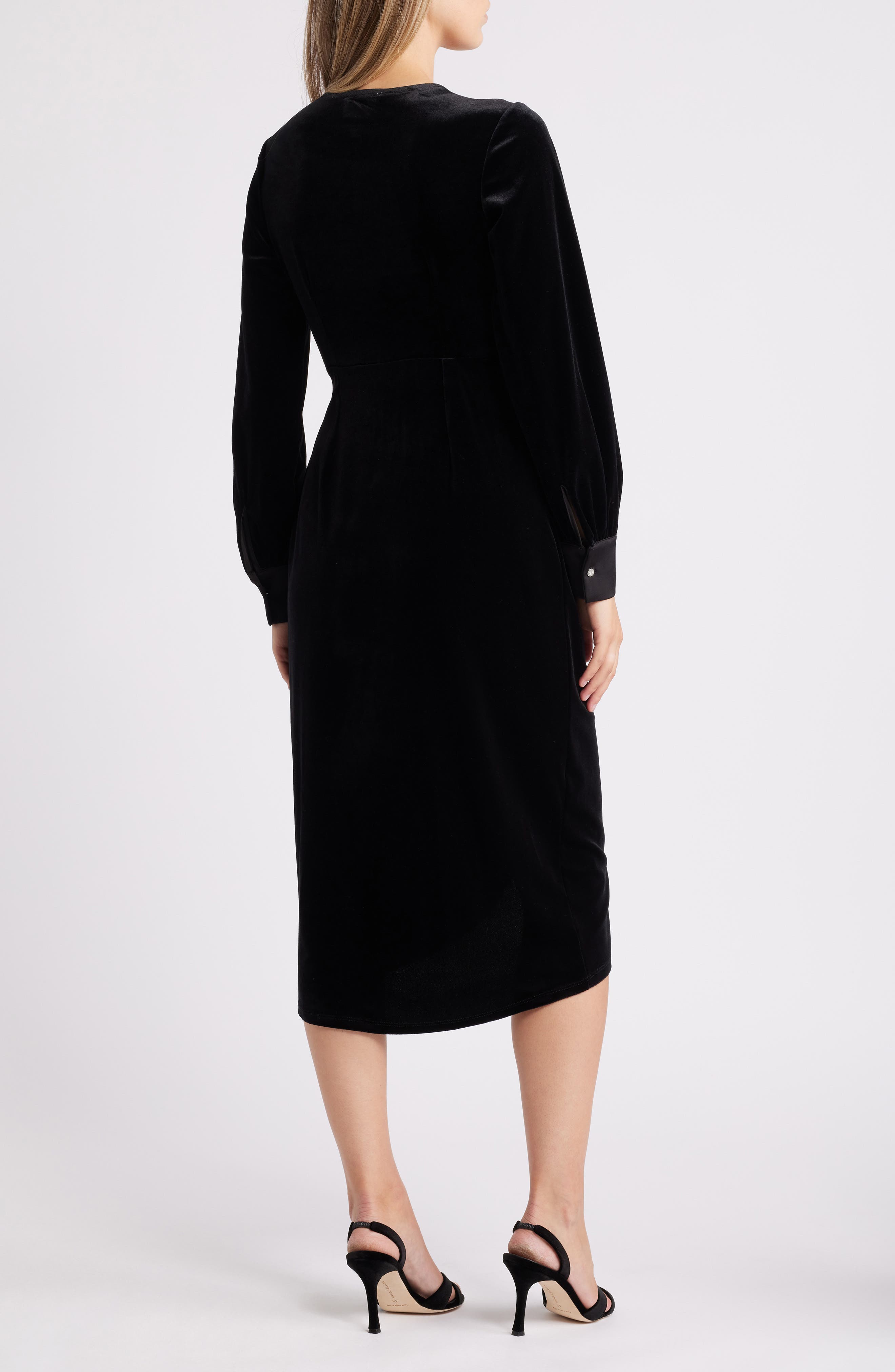 Stretch Velvet Wrap Dress - image 2