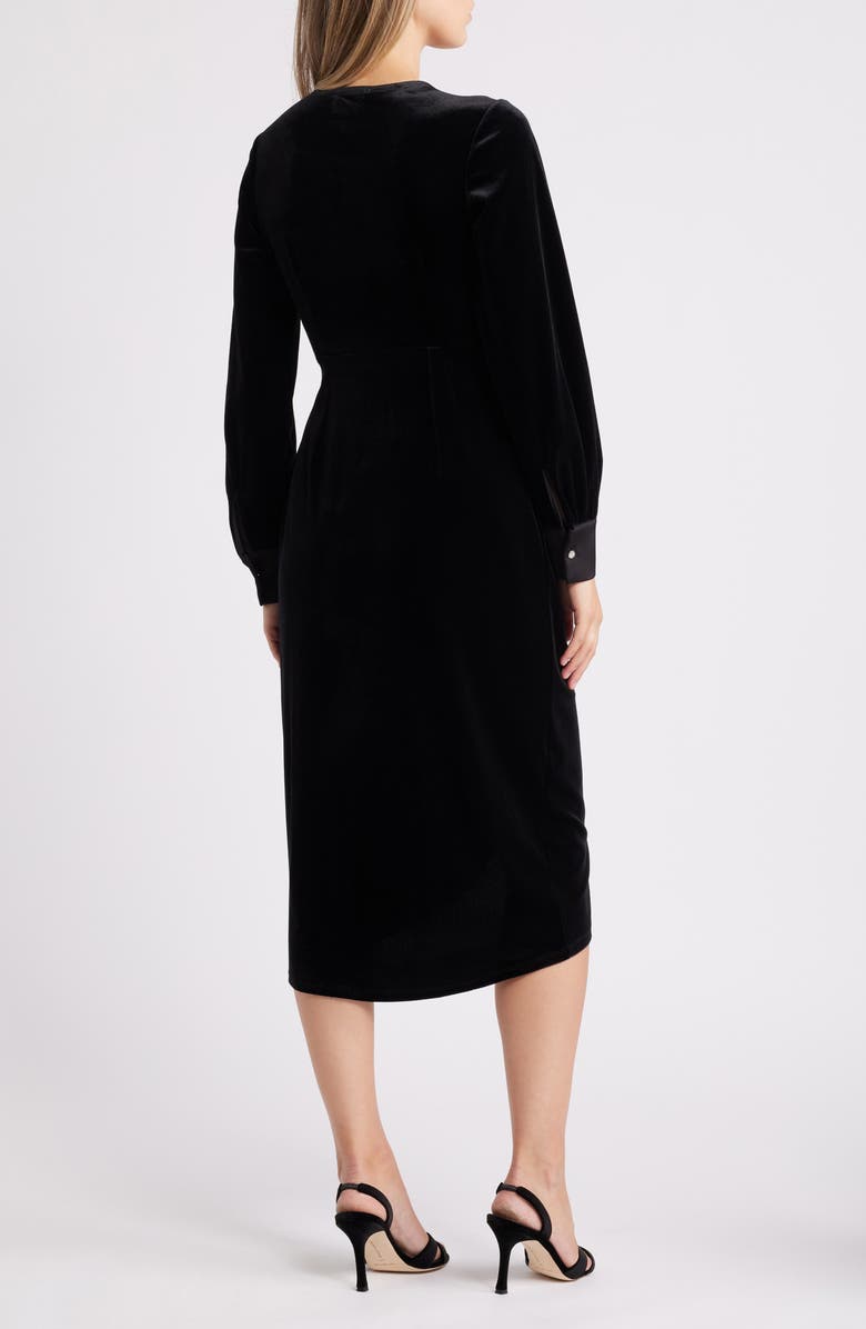 Sam Edelman Stretch Velvet Wrap Dress, Alternate, color, Black