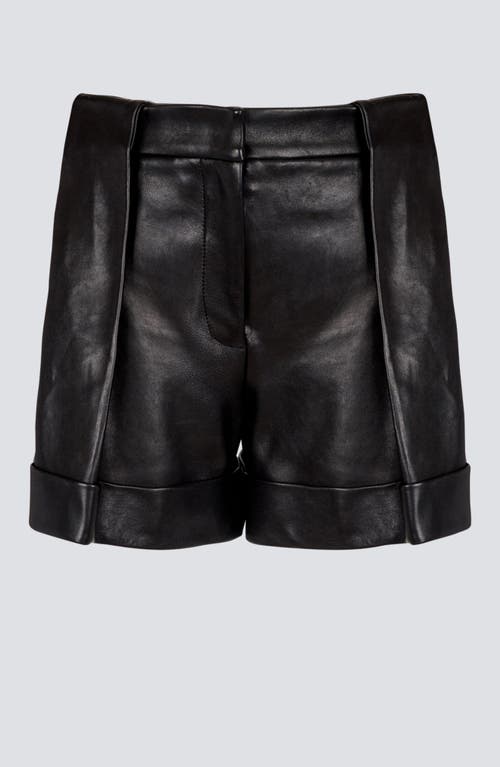 Balmain Pleated Lambskin Shorts