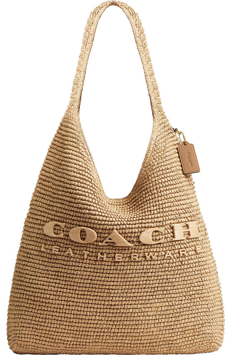 COACH Brooklyn 39 Straw Shoulder Bag, Main, color,