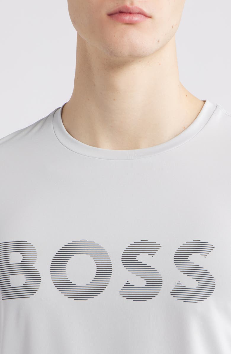 BOSS Tee Active Slim Fit Performance Logo Graphic T-Shirt, Alternate, color, Light Grey