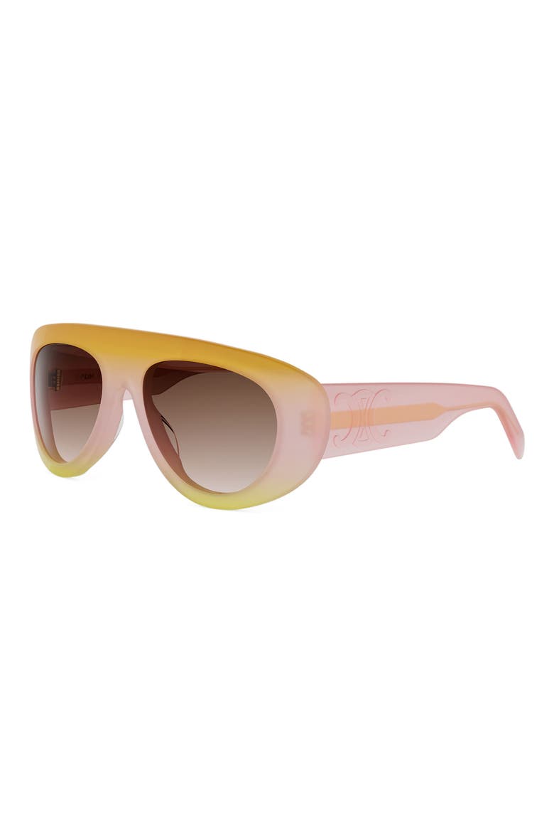Triomphe Stamp 57mm Pilot Sunglasses, Alternate, color, PINK / OTHER / GRADIENT BROWN
