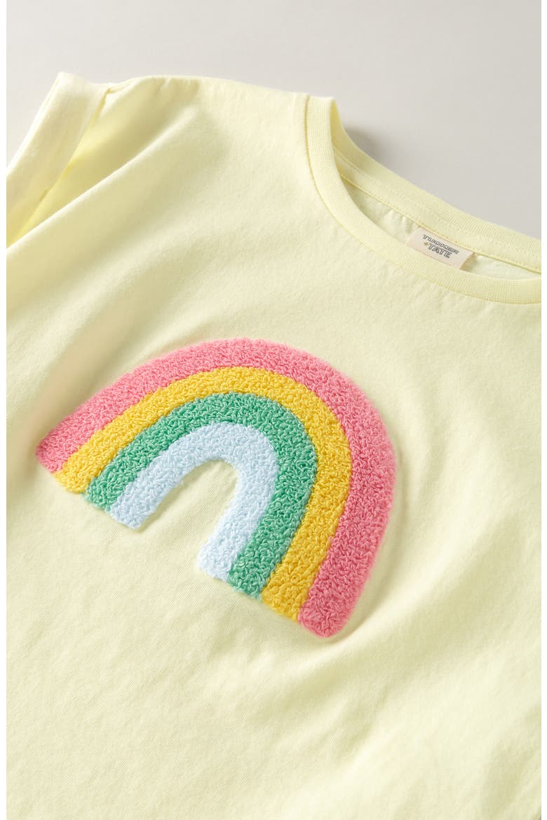 Kids' Cuffed Graphic T-Shirt, Alternate, color, YELLOW CANDLE SWEET RAINBOW