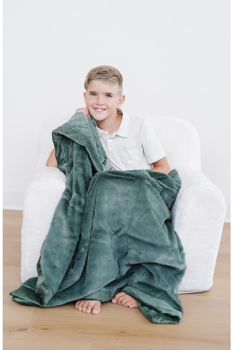 Faux Fur Toddler Blanket, Alternate, color, HUNTER