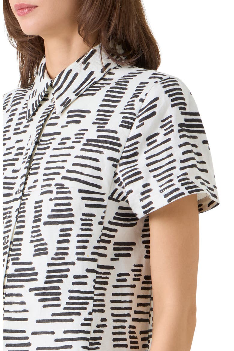 Dance Movements Print Linen Shirtdress, Alternate, color, ECRU-BLACK
