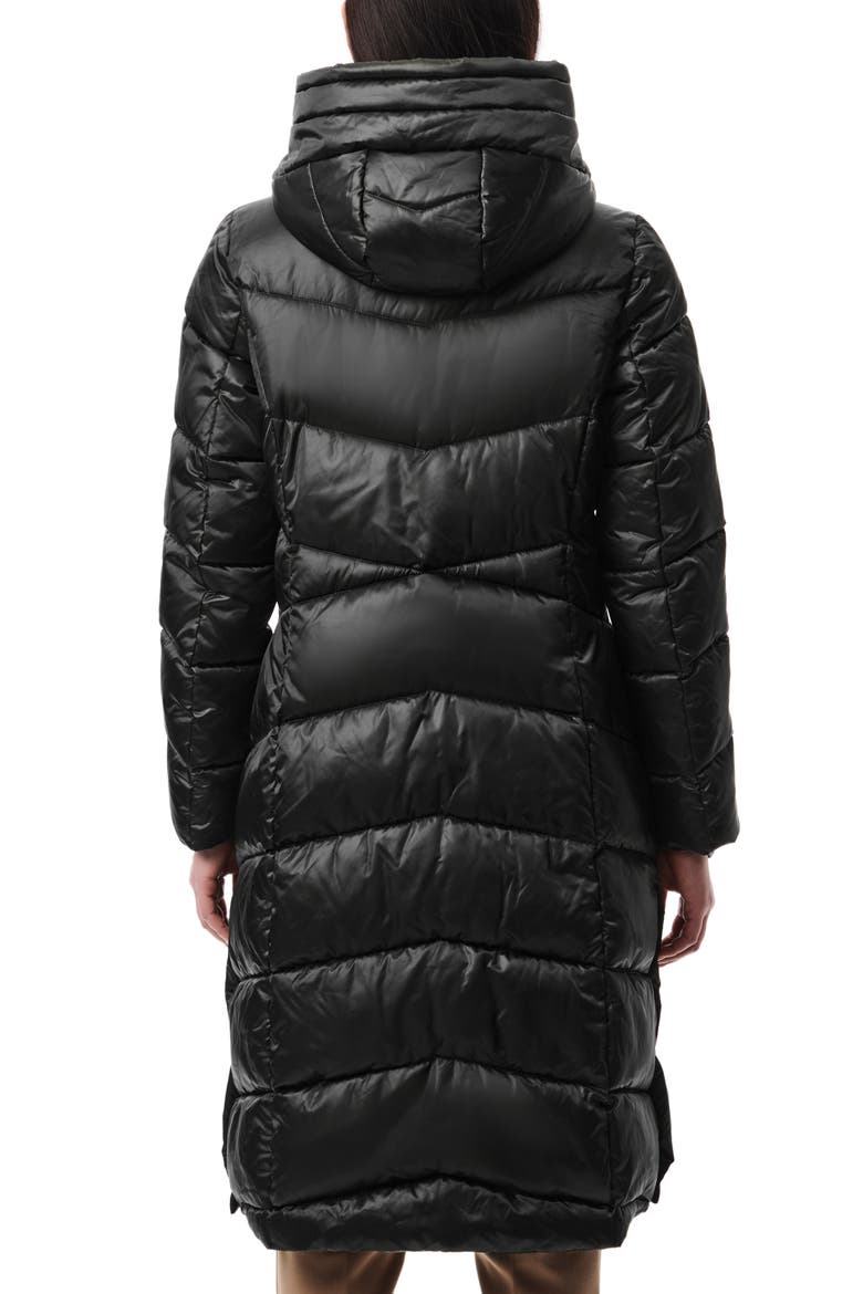 Shiny Insulated Puffer Coat, Alternate, color, BLACK