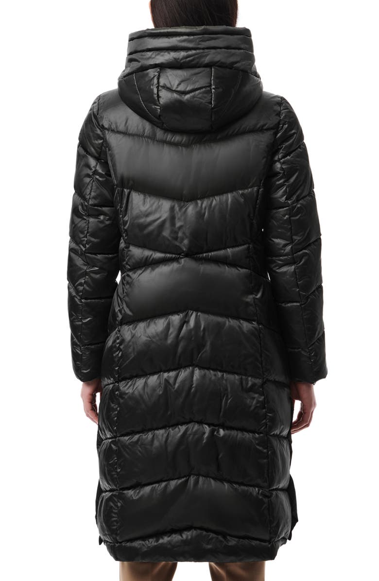 Bernardo Shiny Insulated Puffer Coat, Alternate, color, Black