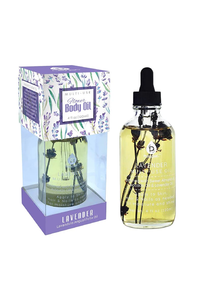 Lavendar Flower Multi Use Body Oils 4 Oz, Alternate, color, Purple