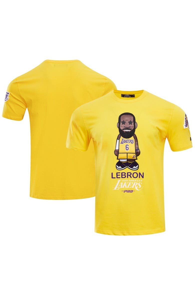 PRO STANDARD Men's Pro Standard LeBron James Gold Los Angeles Lakers #6 Caricature T-Shirt, Main, color, 