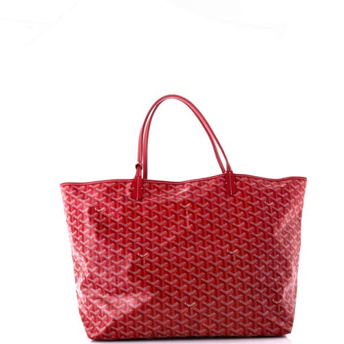 Pre-owned Goyard Goyard Saint Louis Tote Printed Coated Canvas Gm In Red