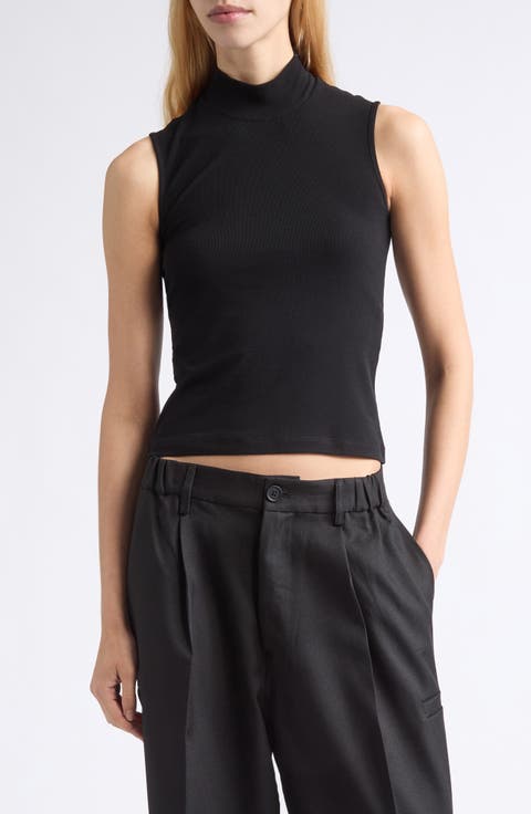 Mock Neck Sleeveless Top