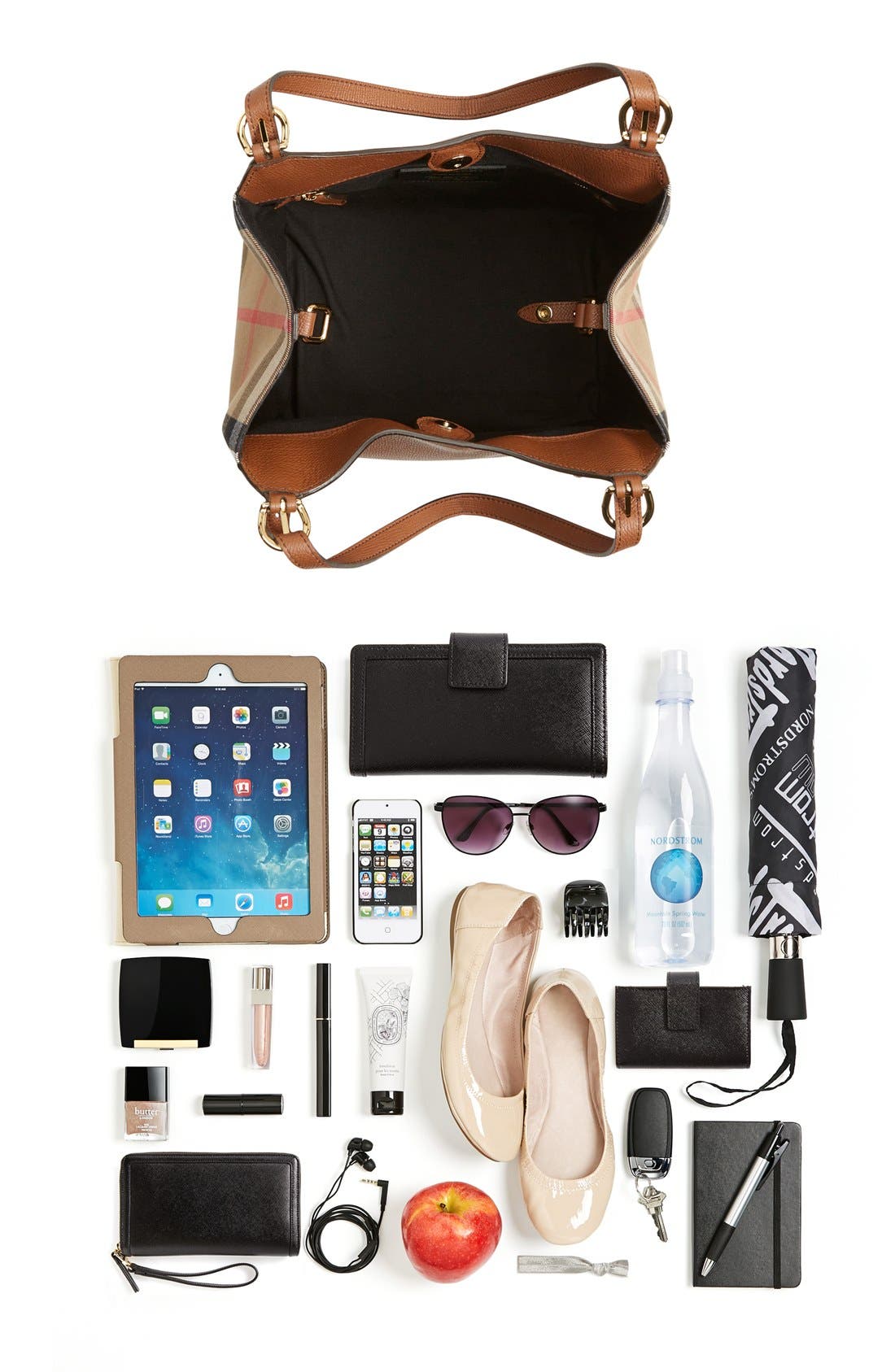 Burberry 'Canterbury' House Check & Leather Tote, Alternate, color, 