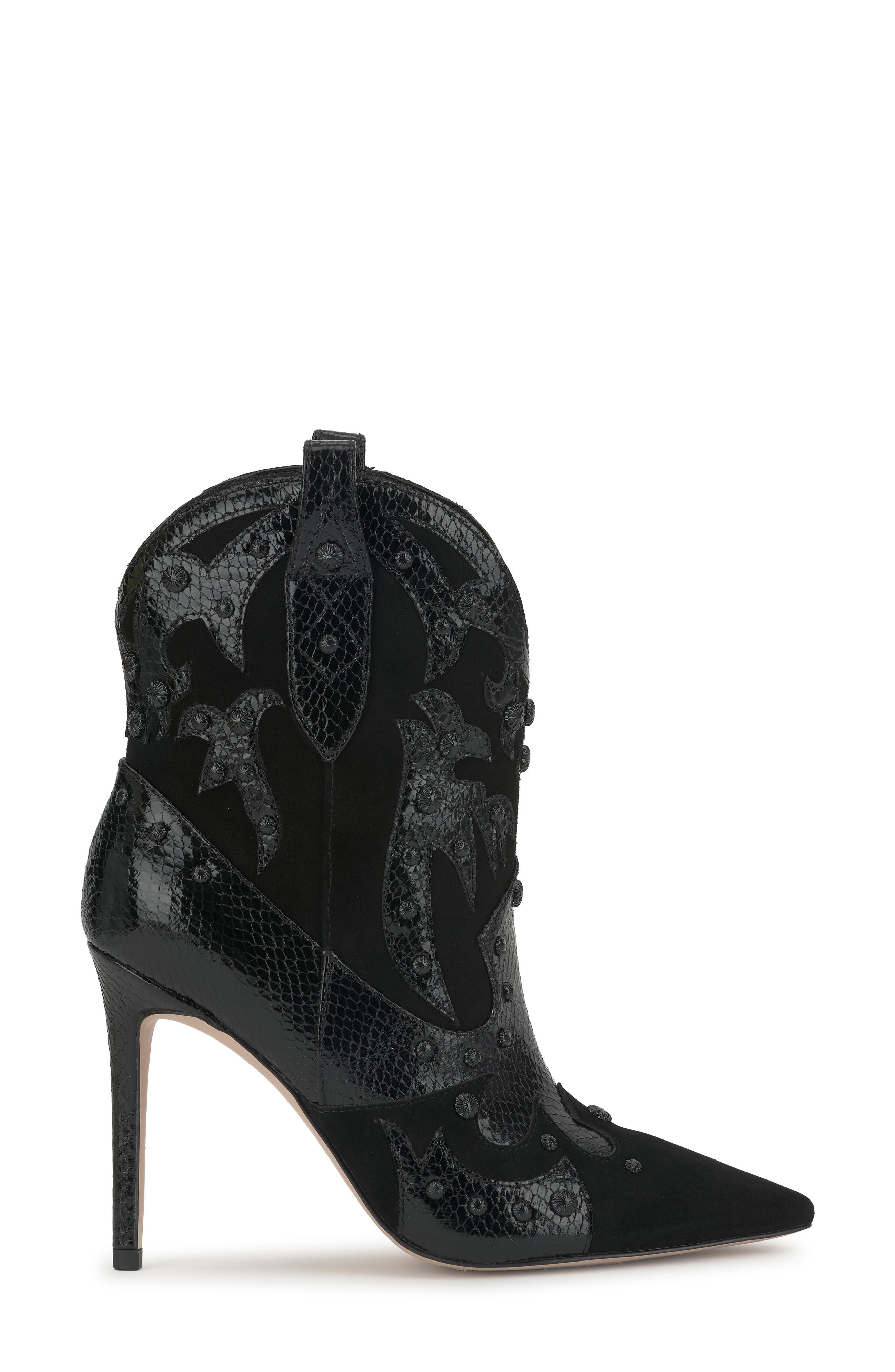 Jessica Simpson Palieve 4 Snakeskin Embossed Bootie, Alternate, color, Black