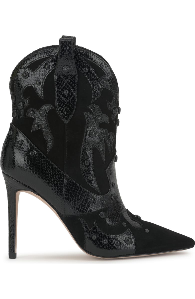 Jessica Simpson Palieve 4 Snakeskin Embossed Bootie, Alternate, color, Black