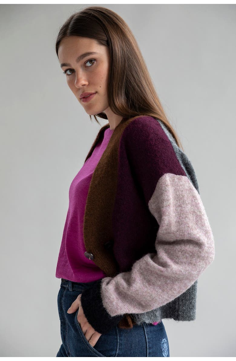 SSKEIN Color Block Cardigan, Alternate, color, 