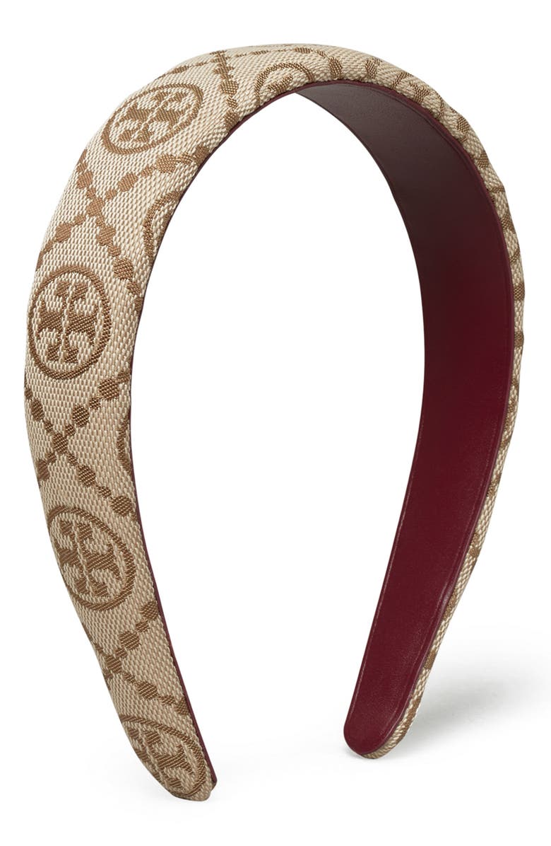 Tory Burch T Monogram Logo Headband, Alternate, color, 